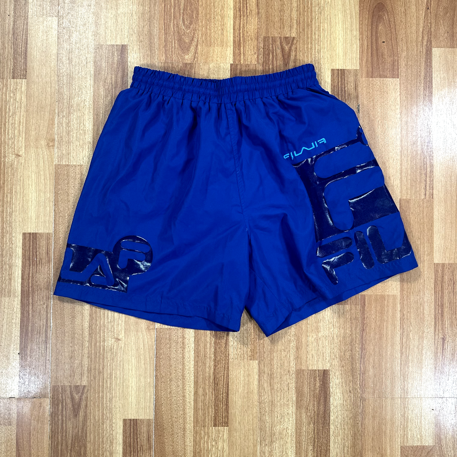 Pantaloncini Fila Vintage Uomo Grandi Blu Corti Allenamento Atletico Palestra Made Hong Kong