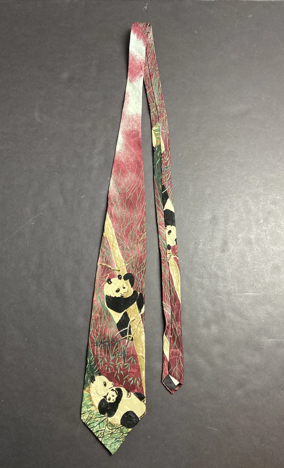 Lote/4 Gravatas WWE Espécies Ameaçadas Anos 90 Vintage Urso Leão Panda Tigre Antelope D48 - Imagem 4 de 4