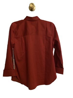 Chicos No Iron Button Up Shirt Chic Stretch Flip Cuff Collared