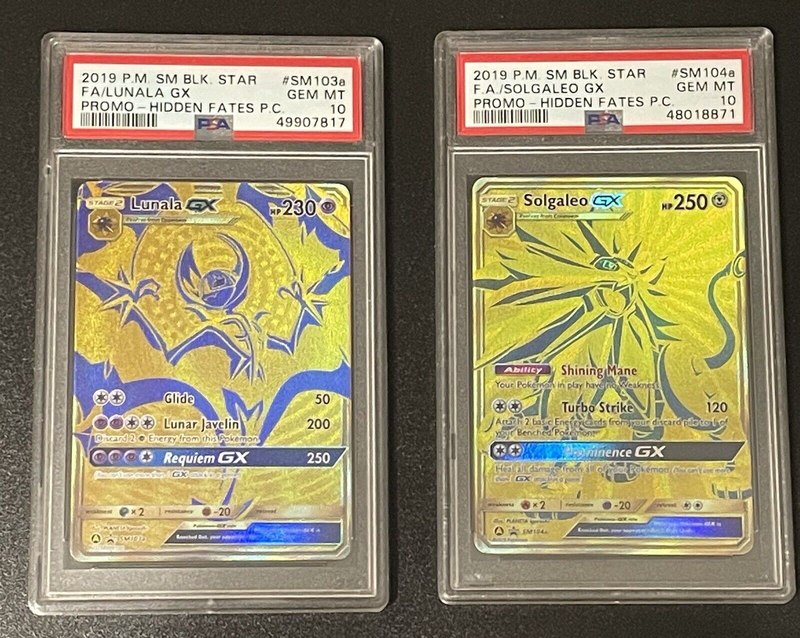 Psa 10 Gem Mint Solgaleo Lunala GX Hidden Fates Promo P