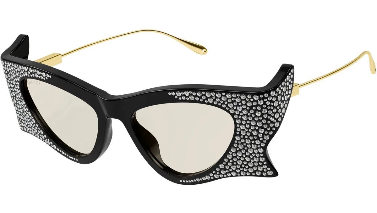 GUCCI SUNGLASSES GG1328S 004 black WITH STRASS LIMITED UNIQUE