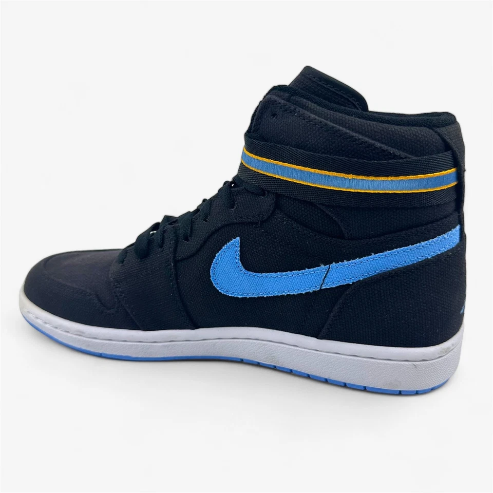 Zapatilla deportiva Jordan Air Jordan 1 correa alta negra azul universitaria blanca para hombre Foto 3 de 4