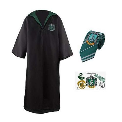 Pack de disfraces de Slytherin : túnica de Mago + corbata + 5 tattoos - XS