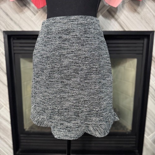 Loft Black Aqua Stretch Knit Pull On A Line Skirt XXS