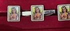 Clip 2 Different Views Gold Metal Back New ListingVintage Babe Pin-Up Pose CuffLinks + Tie