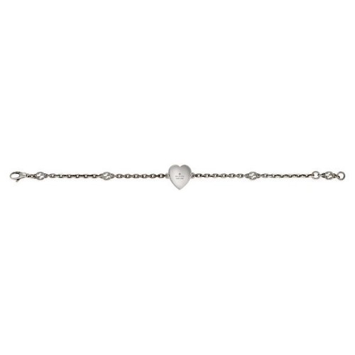 GUCCI Bracciale Catena Cuore Interbloccante G Blu Chiamato Smalto Argento 925 *Taglia 6,5 - Foto 5 di 13