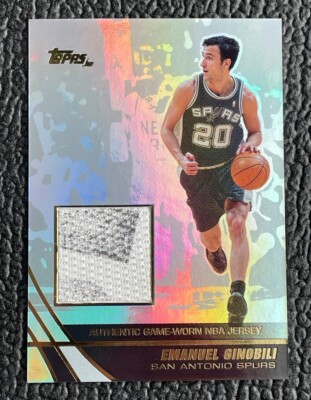?MANU GINOBILI 2003-04 TOPPS JE 3 COLOR GAME USED JERSEY PATCH 