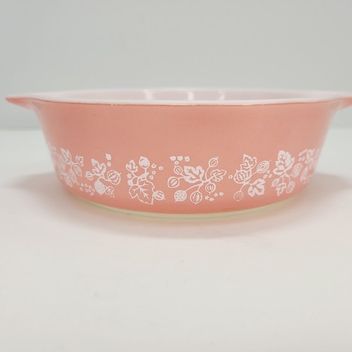 Vintage Pyrex Gooseberry Casserole Dish 4711 Pink Cook Ware Kitchen 6-1/4 Inch - Picture 11 of 11