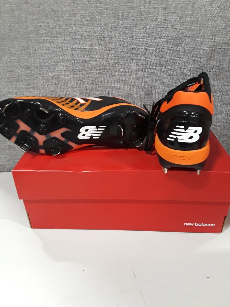 New Balance Mens L4040bo5 Black/Orange Baseball Cleats - Size 5