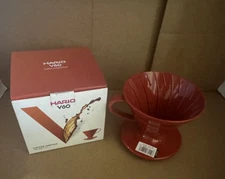 Hario V60 Plastic Coffee Dripper Pour over Cone Coffee Maker Size 02, Red NEW