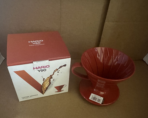 Hario V60 Plastic Coffee Dripper Pour over Cone Coffee Maker Size 02, Red NEW
