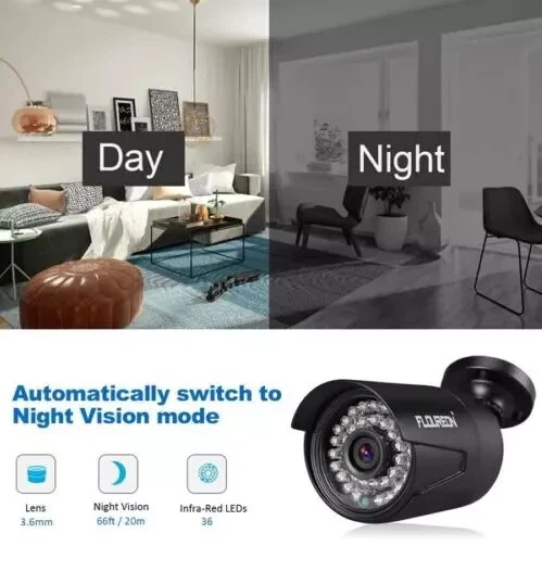 4 PACK CCTV Security Cameras 1080P Outdoor/Indoor With BNC Cables - Image 2 of 4