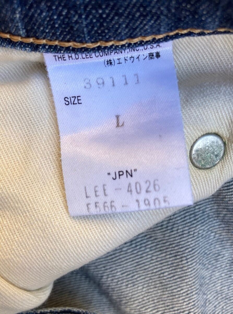 Men's Lee Rider Jeans Blue L Distressed Made in Japan Zip Men's Lee Rider Jeans Blue L Distressed Made in Japan Zip