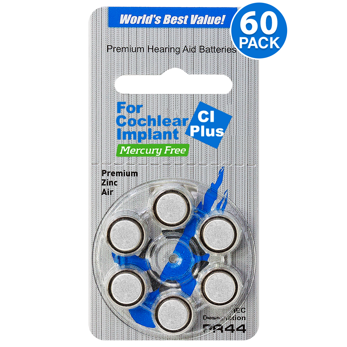 Baterías para audífonos iCellTech talla 675P - zinc aire (paquete de 60)