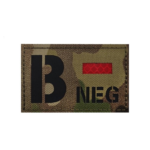 IR Reflective Blood Type A B AB O POS+ NEG- Medic Hook Loop Patch Fastener Badge - Picture 9 of 19