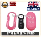 3 BUTTON Case for Fiat 500 Keyless Cover AND Rubber Button Pad GREEN