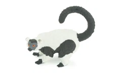 Black and White Ruffed Lemur Toy, Realistic Hand Painted Rubber, 3" CH953 BB209