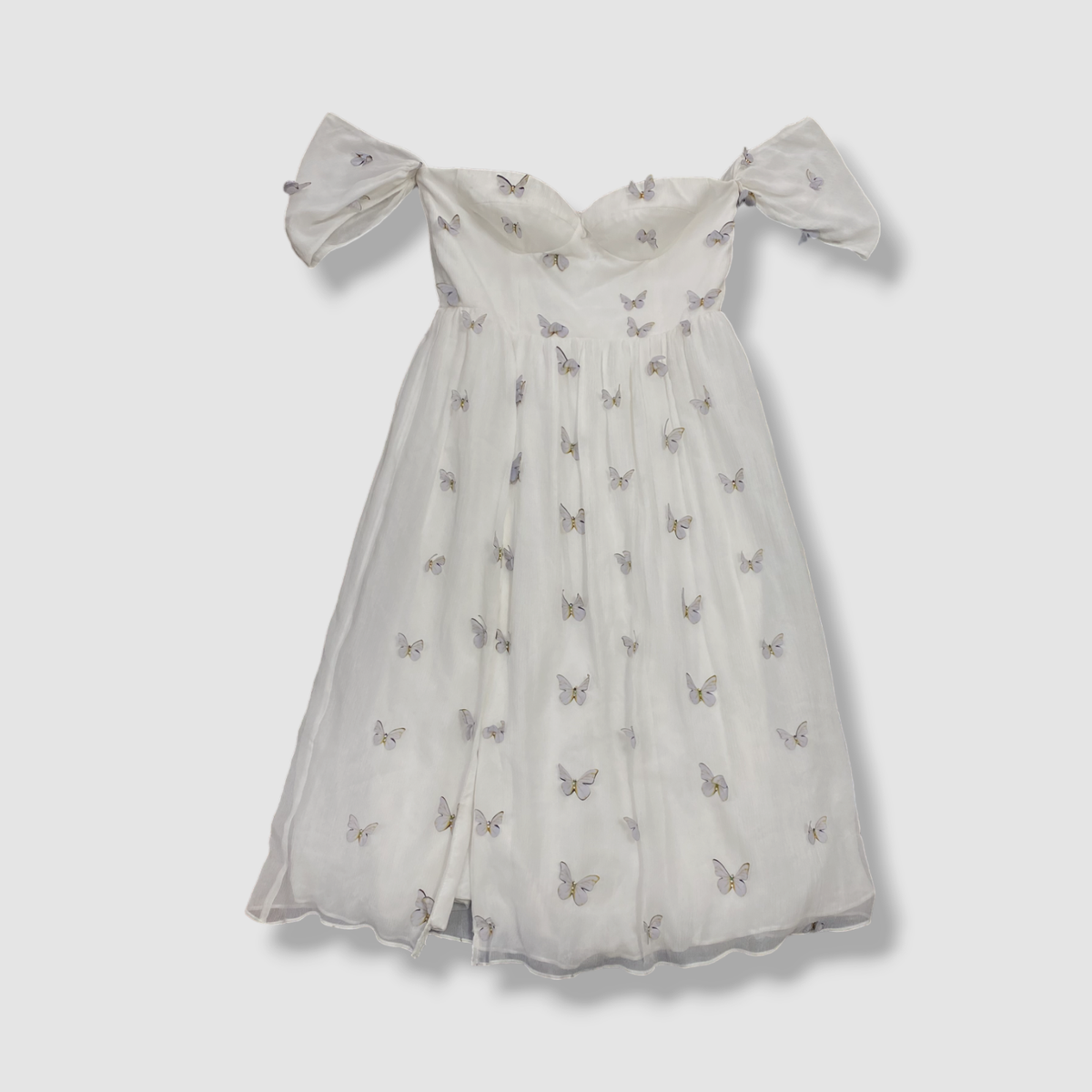 dress the population butterfly $648 Dress The Population Women's White Silk Butterfly Reagan Dress Size Medium