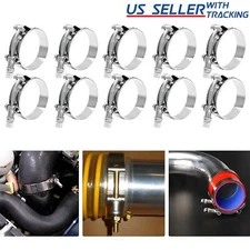 10x 2" T-Bolt Hose Clamps Stainless Steel Turbo Intake Silicone Hose Clamp New