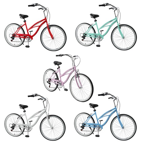 Urban Lady Girl's Bicycle Women's Beach Cruiser Bike 26 Inches 7 Speed Blue #8 - Picture 3 of 29
