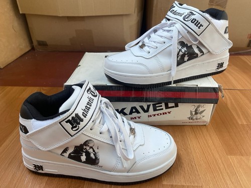 MAKAVELI Branded sneakers, 2Pac shoes , Hi Top vintage basketball size 8,5 US 9 - 第 1/23 張圖片