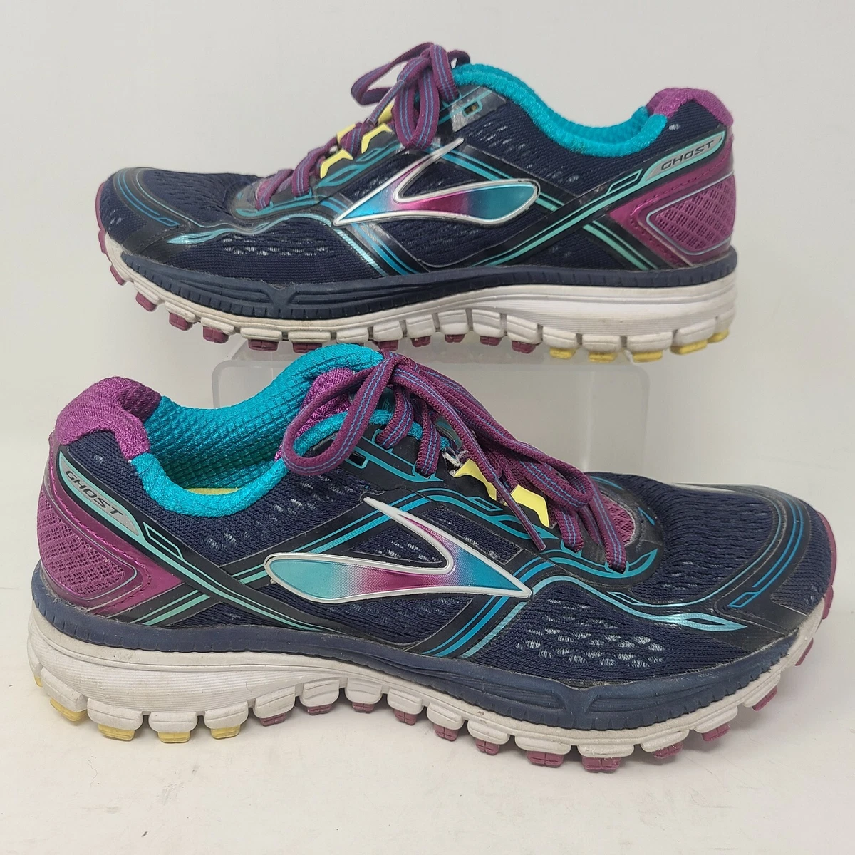 Brooks Ghost 8 Womens Running Shoes Blue Purple Training Sneaker