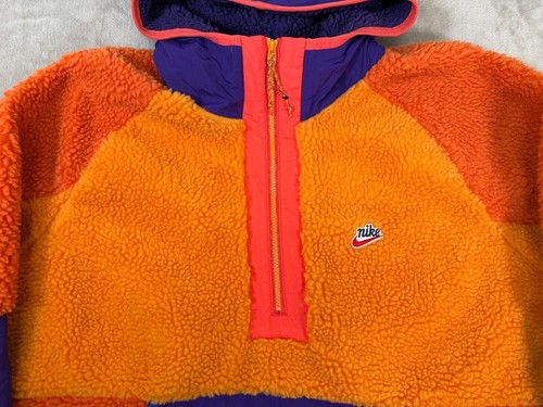 Nike Sportswear Jacke Sail Sherpa 1/2 Zip Hoodie XL Colorblock Orange Nylon Herren - Bild 10 von 20