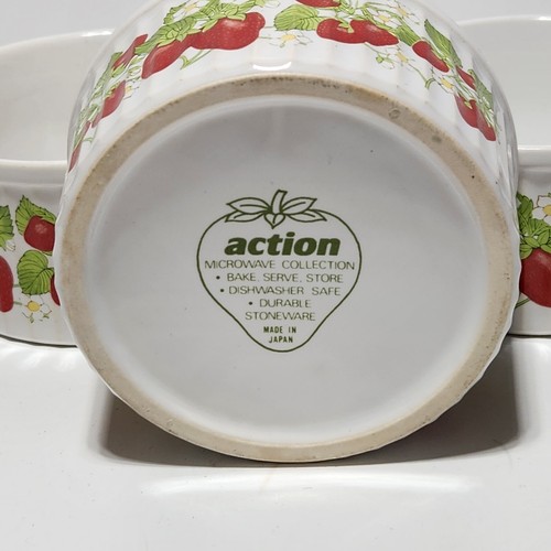 Vintage Action Strawberries 'n Cream Ramekin, set of 3, Made in Japan - Picture 2 of 4