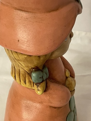 1969 Flower Power Girl con uccellino statuina ceramica vintage CottageCore 8,5x5 - Foto 14 di 19