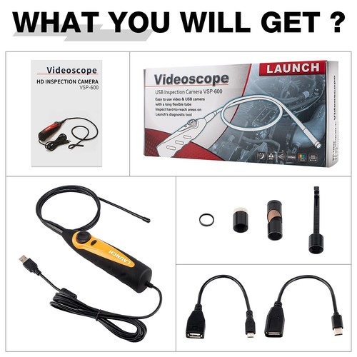 LAUNCH VSP-600 Videoscope HD Inspection Camera USB Borescope Flexible Probe Tube - Picture 12 of 12