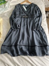 BNWT Dickens & Jones Silk Evening Dress Dark Grey Size 14
