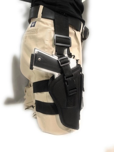 Auto Ordnance 1911 Pro-Tech Tactical DROP LEG Holster Black Nylon RIGHT HAND - Picture 7 of 7