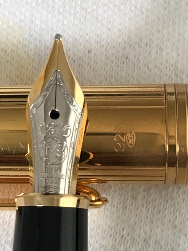 Montblanc Meisterstuck Classic Solitaire Vermeil 144 Pinstripe FP 18K M Nib-Mint - 第 4/11 張圖片