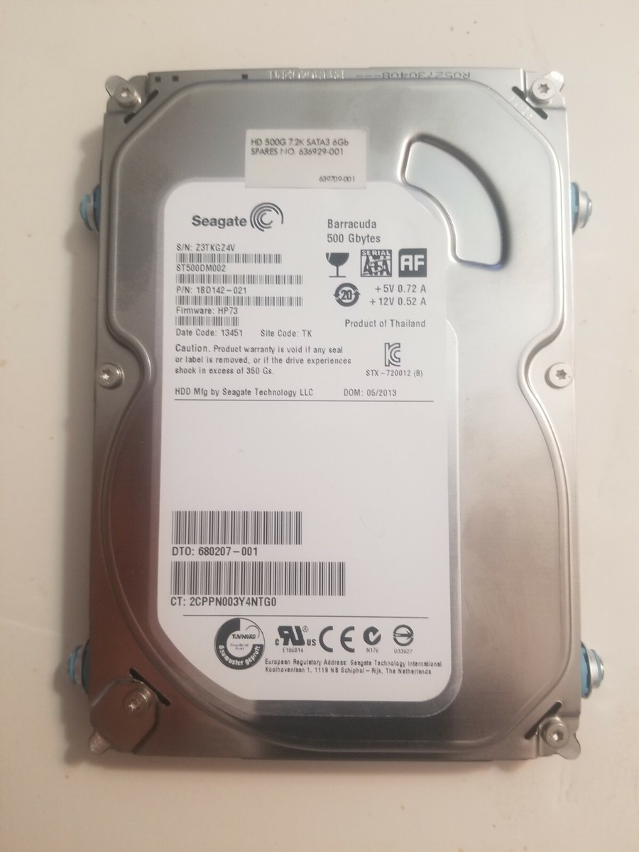 HP 636929-001 500GB SATA 6Gb/s transfer speed hard drive 7,200 RPM,  f