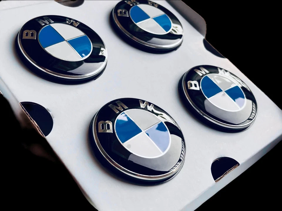 Floating Genuine BMW 2005 E60 530i Level Alloy Wheel Centre Caps 68mm Set of 4 - Image 2 of 3
