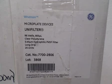 WHATMAN Clear Polystyrene UNIFILTER Microplate 96 Well 800µL 25 Units 7700-2806
