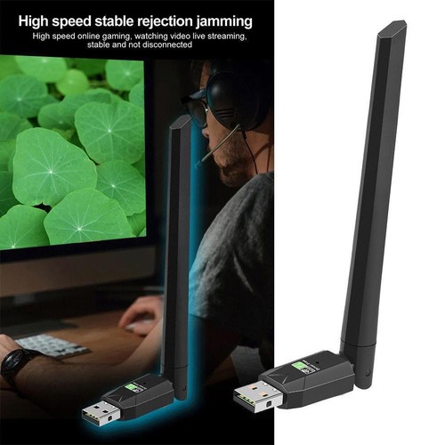 2in1 Bluetooth 5.0 600Mbps Dual Band 2.4/5GHz Wireless Adapter WiFi USB New Y4V0 - Photo 11/12