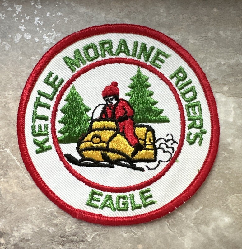 Vintage Snowmobiling Patch Kettle Moraine Riders Patch Eagle Snowmobile Patch