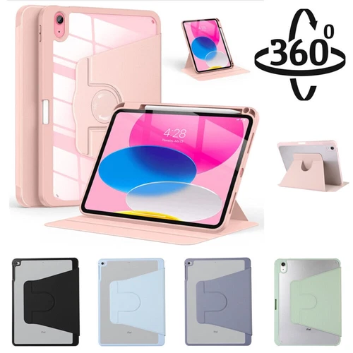 For iPad 5th 6th 7th 8th 9th 10th 11th A16 Gen Rotating Stand Case W/Pen Holder