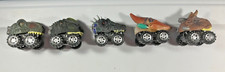 Dinosaur Toy Pull Back Car Lot of 5 Different - Tyrannosaurus T Rex Spinosaurus 