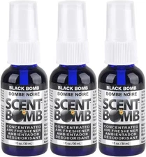 Scent Bomb 100% Oil Based Concentrated Air Freshener Spray, Black Bomb, 3 Pack