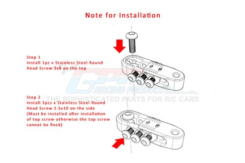 For Traxxas TRX-4 ALUMINUM ADJUSTABLE SERVO HORN (20-25MM) -7PC SET-RED - Picture 3 of 7