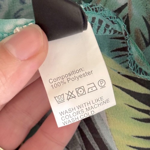Kimono Plumero Shein Curve 5XL Tropical Palm Junto a la Piscina Playa Largo Abierto - Imagen 5 de 6