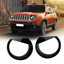 Front Light Headlight Lamp Angry Eyes Trim Cover For 2015-2018 Jeep Renegade FL