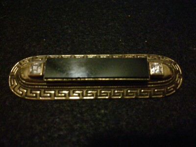 Ermani Bulatti Vintage Brosche Onyx Swarovski