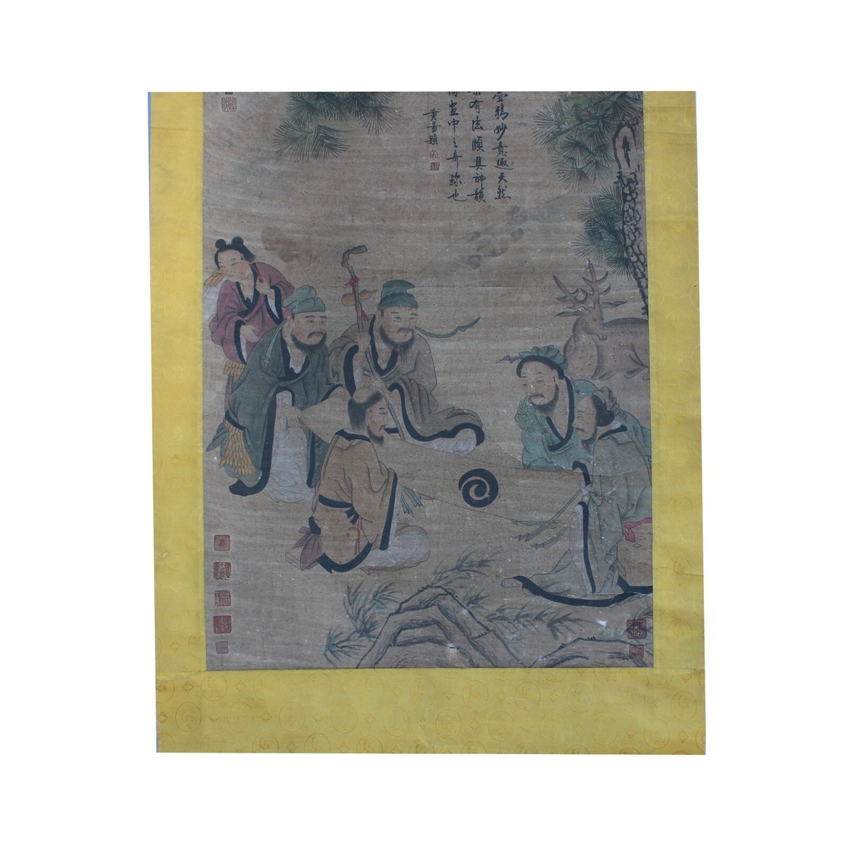 Chinese People Color Ink Scroll Painting Museum Quality Wall Art cs5645S Chinese People Color Ink Scroll Painting Museum Quality Wall Art cs5645S