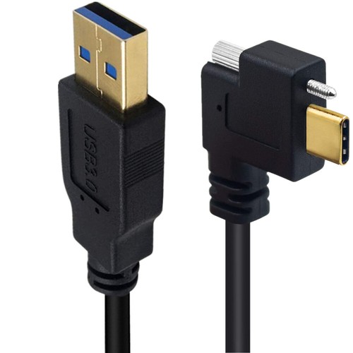 90° Angled USB 3.1 Type-C to USB 3.0 Data Cable Panel Mount + Screws for Camera - Picture 4 of 7