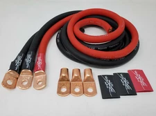 SKY HIGH CAR AUDIO 1/0 OFC BIG 3 KIT RED/BLACK  OVERSIZE POWER GROUND WIRE GA