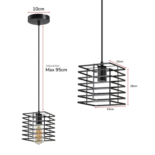Lámpara Colgante Industrial Vintage Lámpara Colgante Retro Moderna Luces de Techo LED - Imagen 10 de 10