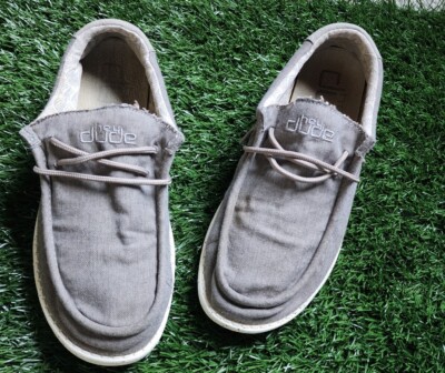 HEY DUDE Wally Slip On Loafers Shoes Chambray Sepia Brown  display picture 1
